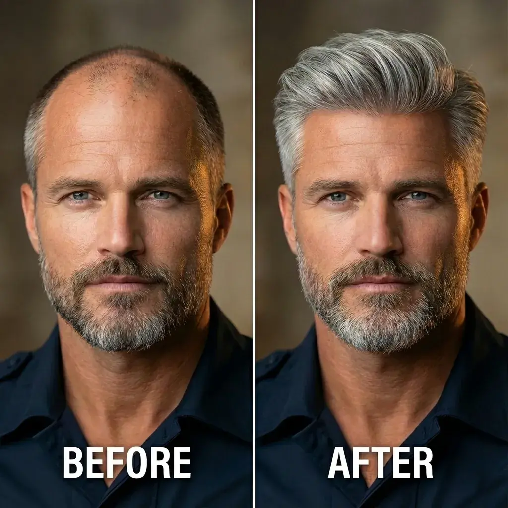 Before after hair system yelogen